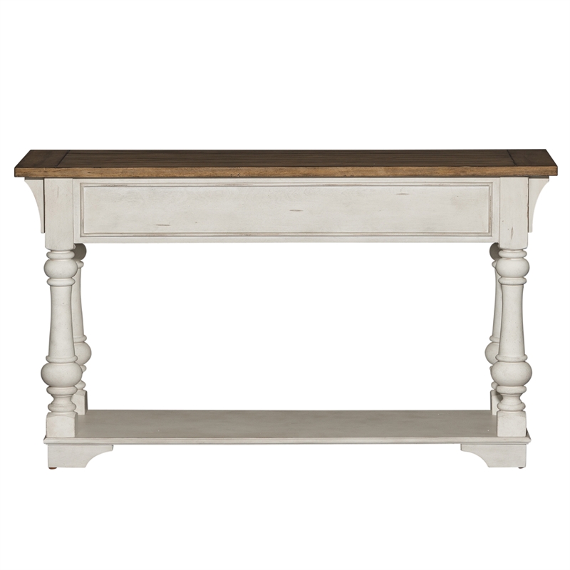 Pemberly Row Traditional Wood Sofa Table in White