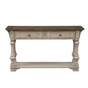 Pemberly Row Traditional Wood Sofa Table in White
