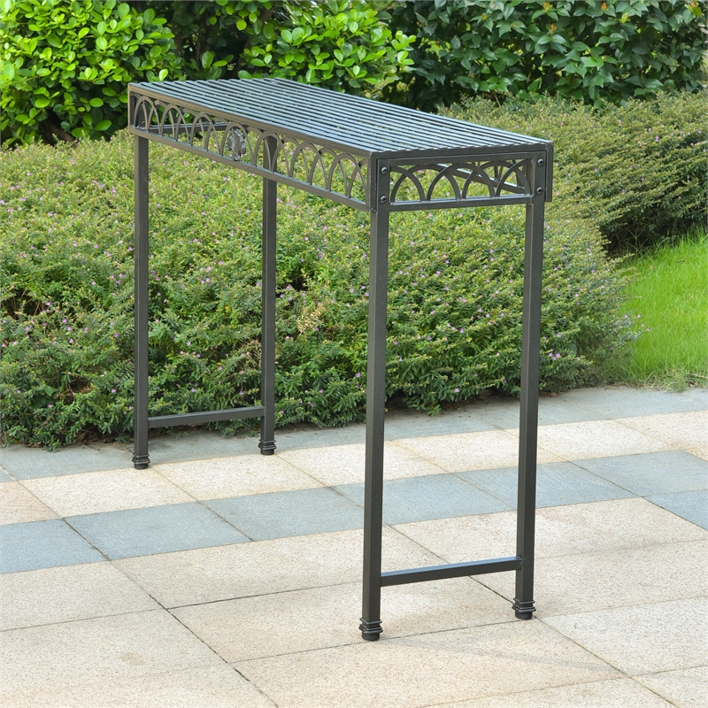 Pemberly Row Modern 48-inch Iron Console Table in Black