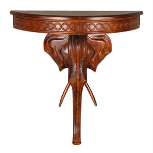 Pemberly Row Transitional Wood Wall Table in Brown