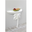 Pemberly Row Transitional Carved Palm Tree Wall Table in White