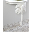 Pemberly Row Transitional Carved Palm Tree Wall Table in White
