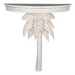 Pemberly Row Transitional Carved Palm Tree Wall Table in White