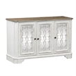 Pemberly Row Traditional Wood TV Console in White