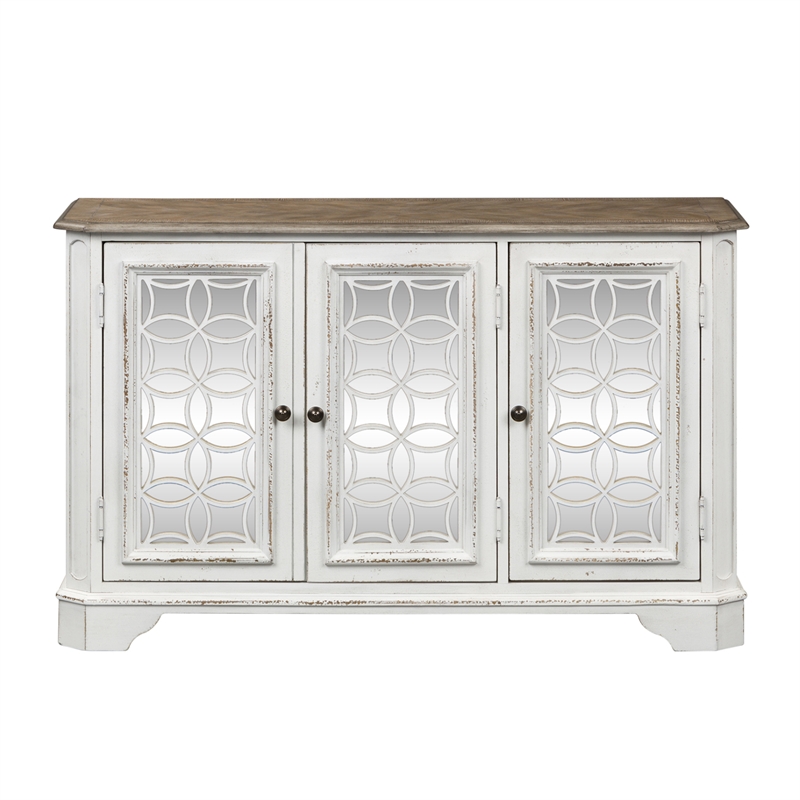 Pemberly Row Traditional Wood TV Console in White