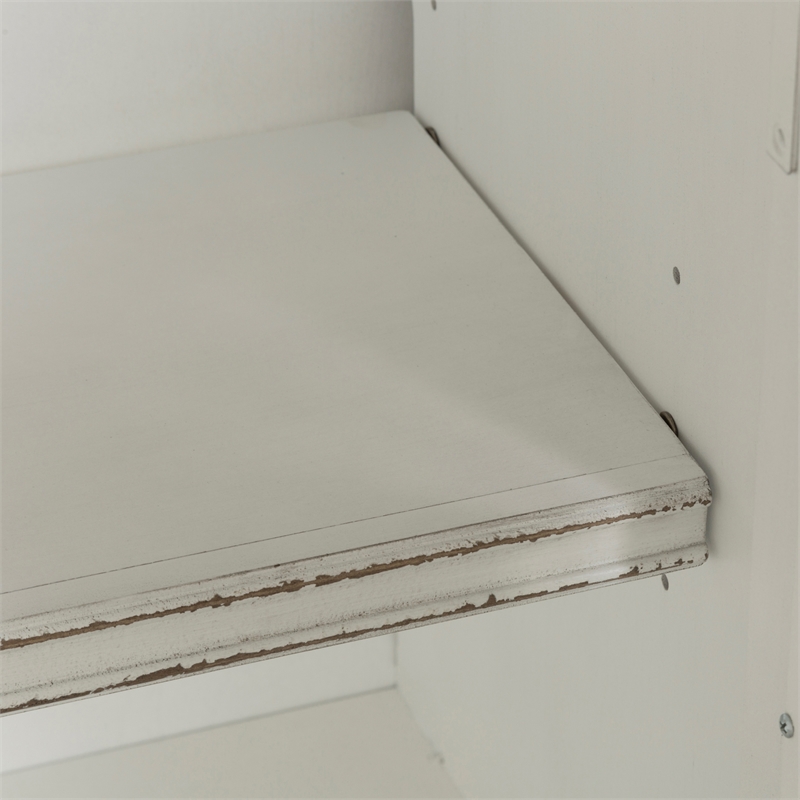 Pemberly Row Traditional Wood TV Console in White