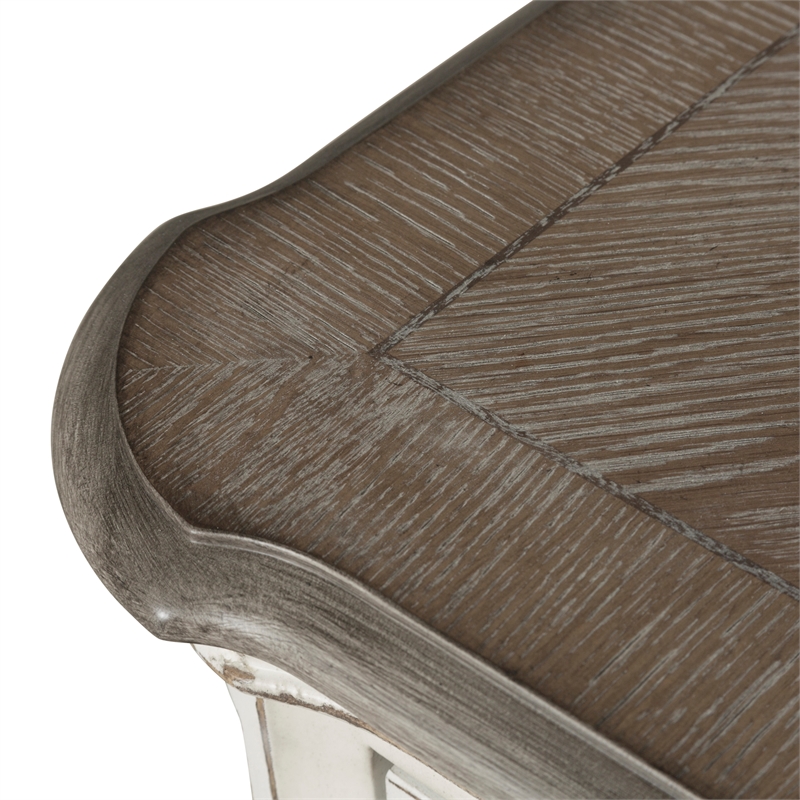 Pemberly Row Traditional Wood TV Console in White