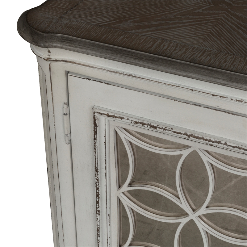 Pemberly Row Traditional Wood TV Console in White