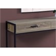 Pemberly Row 2 Drawer Accent Console Table in Dark Taupe and Black