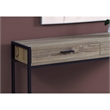 Pemberly Row 2 Drawer Accent Console Table in Dark Taupe and Black