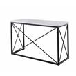 Pemberly Row Transitional White Marble Top Rectangle Sofa Table