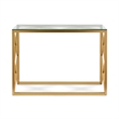 Pemberly Row Traditional Art Deco Metal Brass and Gold Finish Console Table