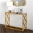 Pemberly Row Traditional Art Deco Metal Brass and Gold Finish Console Table