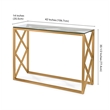 Pemberly Row Traditional Art Deco Metal Brass and Gold Finish Console Table