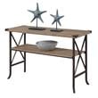 Pemberly Row Transitional Console Table in Beige Driftwood Wood Finish