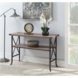Pemberly Row Transitional Console Table in Beige Driftwood Wood Finish