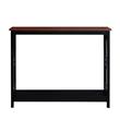 Pemberly Row Contemporary Console Table in Cherry and Black Wood Finish