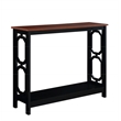 Pemberly Row Contemporary Console Table in Cherry and Black Wood Finish