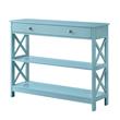 Pemberly Row Transitional One-Drawer Console Table in Seafoam Blue Wood Finish