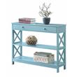 Pemberly Row Transitional One-Drawer Console Table in Seafoam Blue Wood Finish