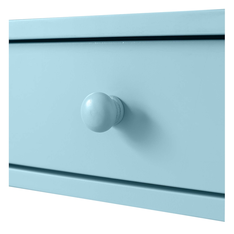 Pemberly Row Transitional One-Drawer Console Table in Seafoam Blue Wood Finish