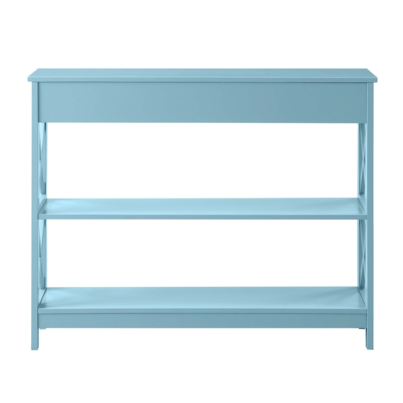 Pemberly Row Transitional One-Drawer Console Table in Seafoam Blue Wood Finish