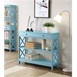 Pemberly Row Transitional One-Drawer Console Table in Seafoam Blue Wood Finish