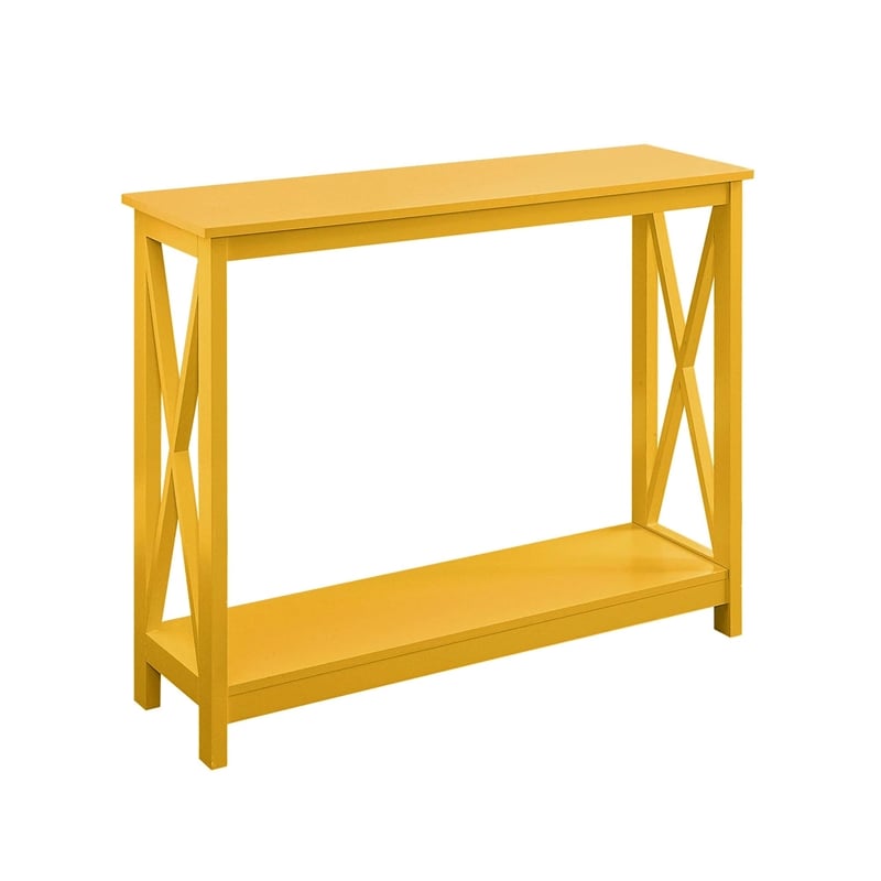 Pemberly Row Transitional Console Table in Yellow Wood Finish