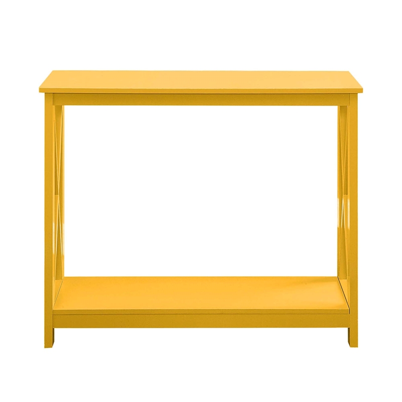 Pemberly Row Transitional Console Table in Yellow Wood Finish
