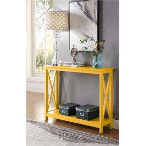 Pemberly Row Transitional Console Table in Yellow Wood Finish