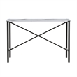 Pemberly Row Traditional Faux Marble Top Console Table in Black Matte