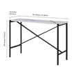Pemberly Row Traditional Faux Marble Top Console Table in Black Matte