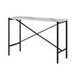 Pemberly Row Traditional Faux Marble Top Console Table in Black Matte