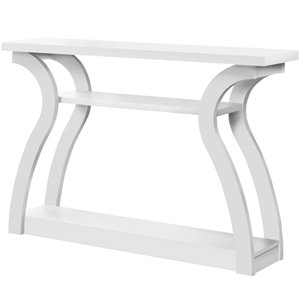 Pemberly Row Modern 47&quot Wooden Curved Base Entryway Hall Console Table in White