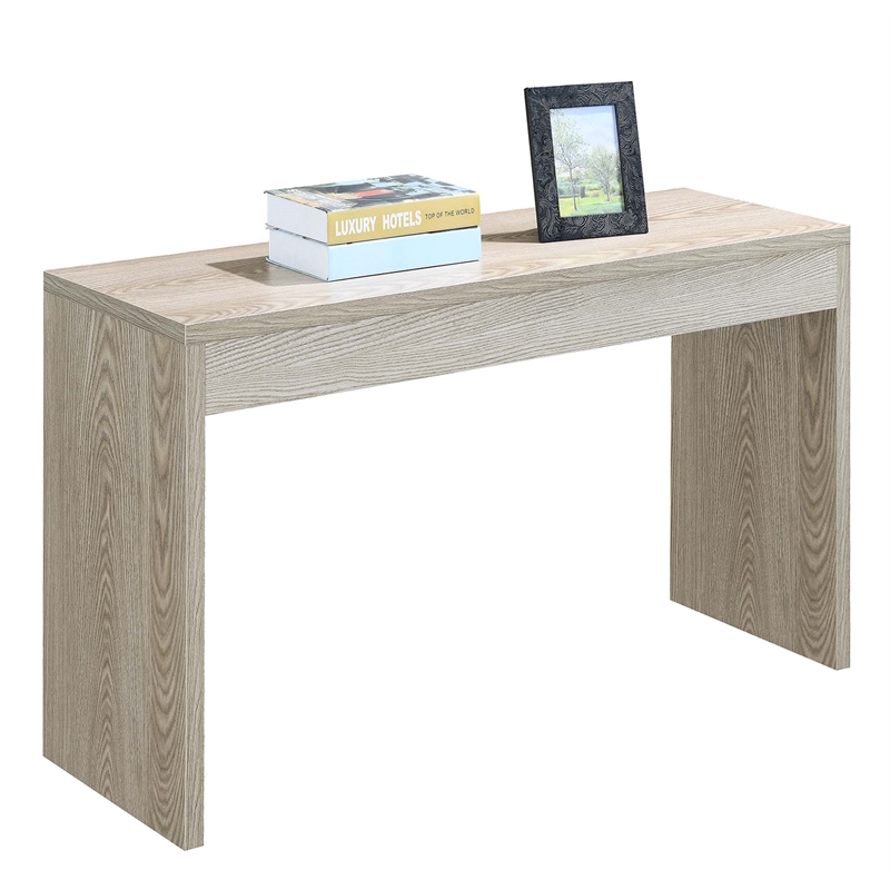 Pemberly Row Traditional Console Table in White Wood Grain Finish