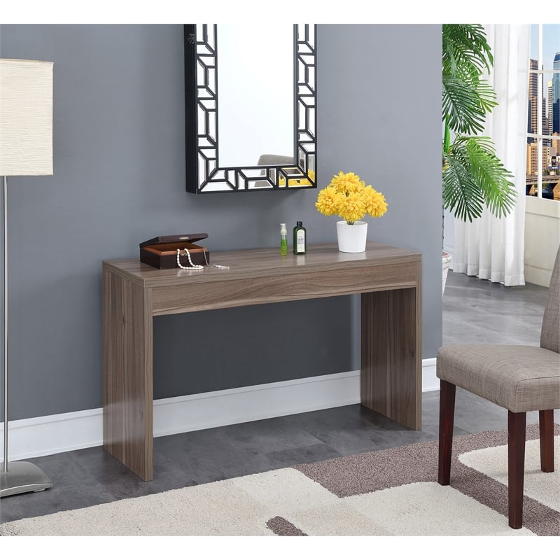 Pemberly Row Contemporary Console Table in Cappuccino Wood Finish