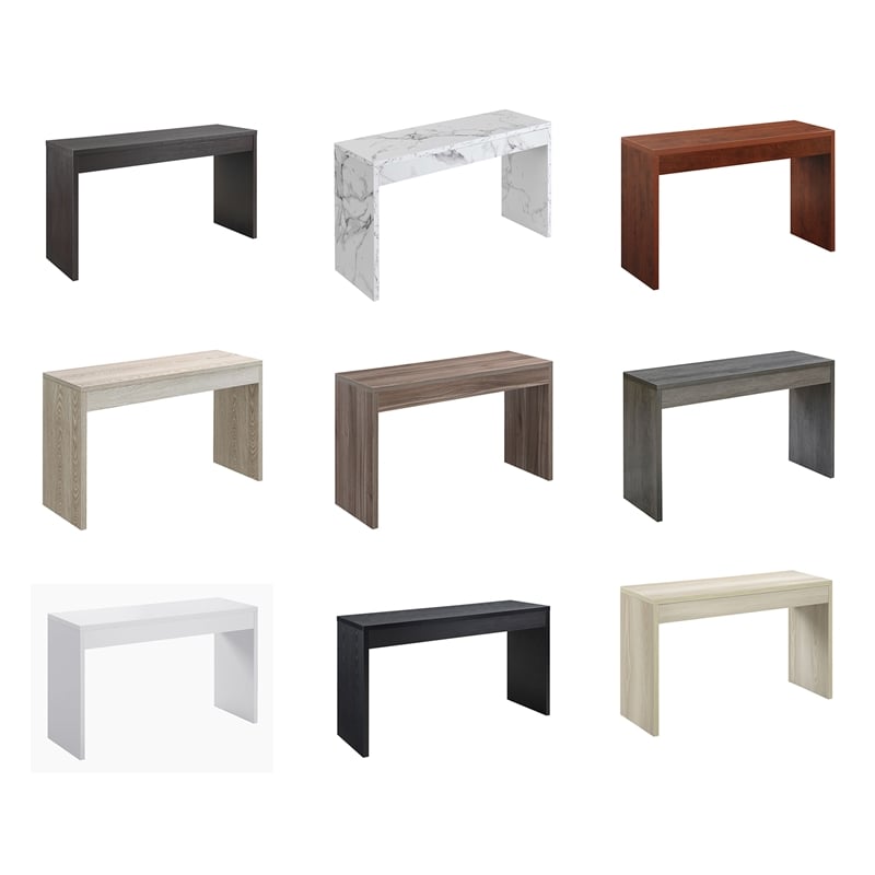 Pemberly Row Contemporary Console Table in Cappuccino Wood Finish