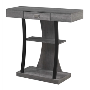 Pemberly Row Transitional Console Table in Gray Wood Finish