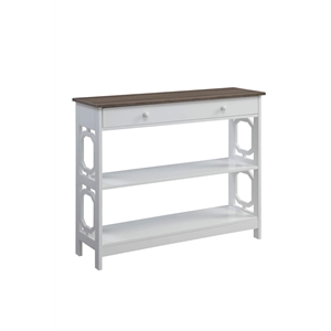 Pemberly Row Contemporary One-Drawer Console Table in Espresso and White Wood
