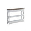 Pemberly Row Contemporary One-Drawer Console Table in Espresso and White Wood