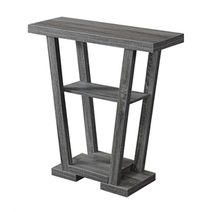 Pemberly Row Contemporary &quotV&quot Console Table in Gray Wood Finish