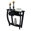 Pemberly Row Contemporary Console Table in Black Wood Finish