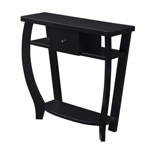 Pemberly Row Contemporary Console Table in Black Wood Finish
