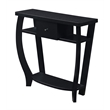 Pemberly Row Contemporary Console Table in Black Wood Finish