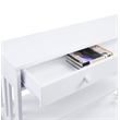 Pemberly Row Transitional Mission One-Drawer Console Table in White Wood Finish