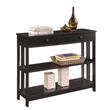 Pemberly Row Transitional One-Drawer Console Table in Espresso Wood Finish