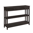 Pemberly Row Transitional One-Drawer Console Table in Espresso Wood Finish