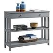 Pemberly Row Transitional Mission One-Drawer Console Table in Gray Wood Finish