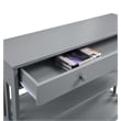 Pemberly Row Transitional Mission One-Drawer Console Table in Gray Wood Finish