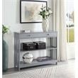 Pemberly Row Transitional Mission One-Drawer Console Table in Gray Wood Finish